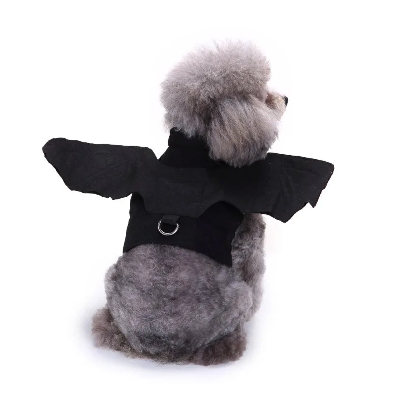 Halloween Dog Witch Cosplay Costume Skin-friendly Stretch Fabric Ruffled Organza Bottom Matching Witch Hat for Halloween Parade Outdoor Walk Pet Enthusiasts cat costume bat wings cat halloween
