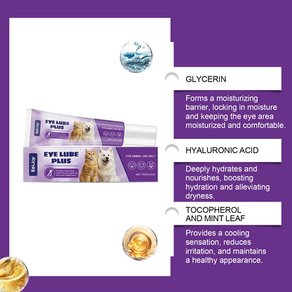 Dog Cat Eye Ointment Gel Dry Eyes Relief Moisturizer Soothing Gentle Care Balm Tear Stain Remover for Puppy Kitten Sensitive Area Daily Hygiene Treatment No Irritant Lightweight Non Sticky Portable 15g Safe Natural Effective