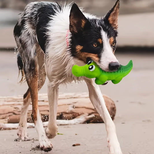 Squeaky Rubber Crocodile Dog Toy – Durable Play Pet Toy for Dogs,Fun Animal Design for Interactive Games(Assorted Colors)