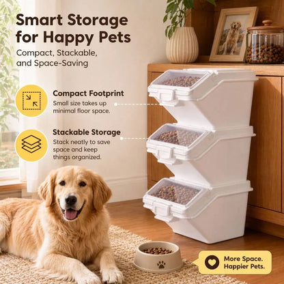 2 Pack Dog Food Storage Container with Scoop, 2 x 10L Large Airtight Pet Dog Food Bin,Container for Dog Treats Rice,Dog Cat Dry Food Bin,Baking Supplies,Flour,Rice,Kitchen