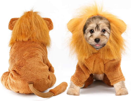 Dog Lion Costume Pet Clothes for Halloween Party Simulation Lion Pets Outfits Cosplay Dress up Clothes Pet Lions Hoodie Cat Costume for Party