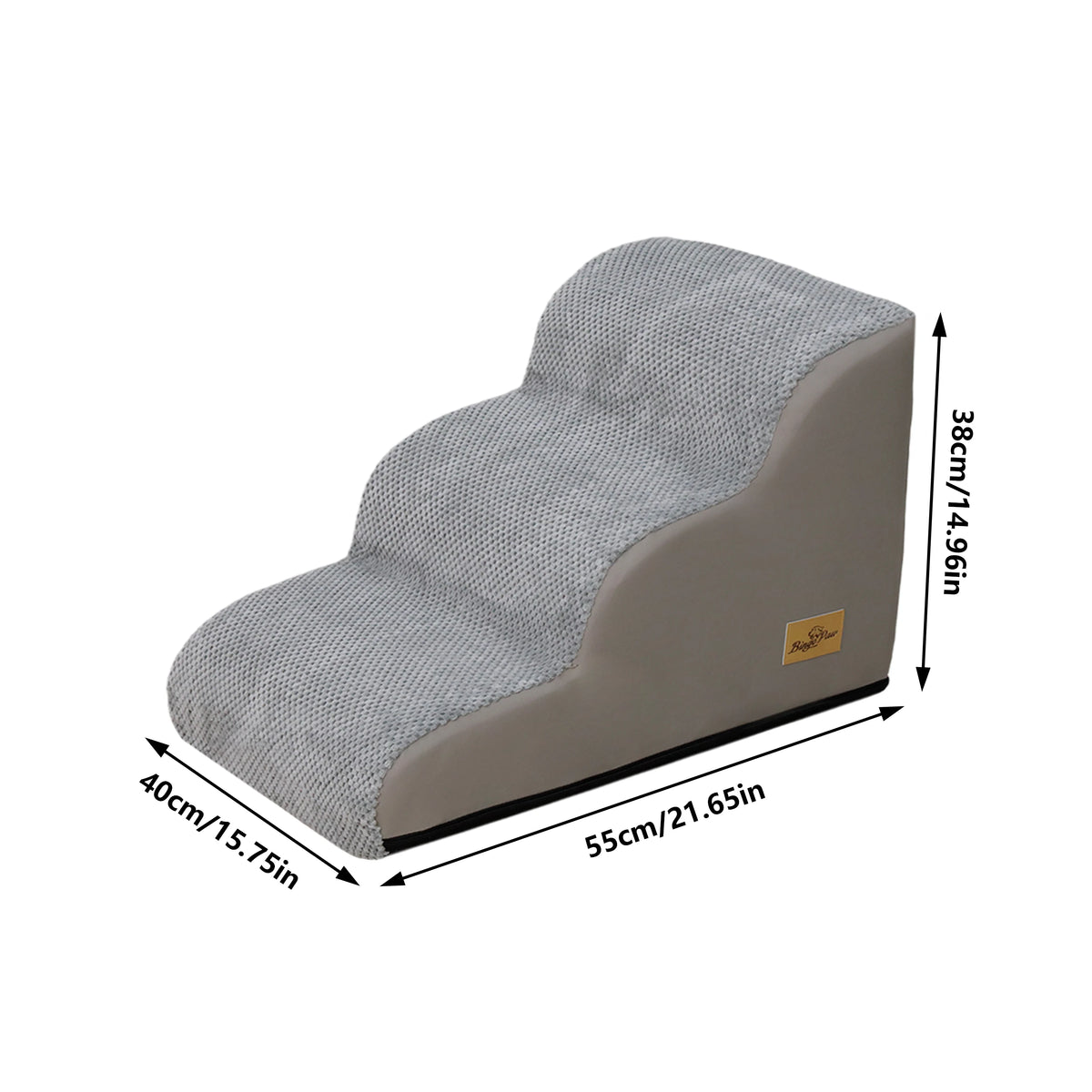 3/4/5 Steps Dog Stairs for Small Dogs Curved Dog Step Pet Ramp with Removable Cover for Sofa Bed or Chair High-Density Sponge Foam