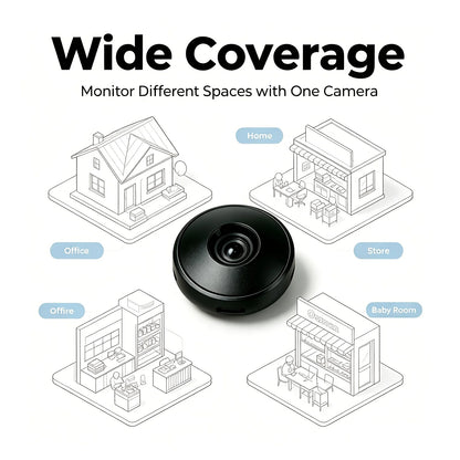 1080P HD Mini Security Camera Wireless WiFi Indoor Camera Magnetic Mount Night Vision Motion Detection Loop Recording Remote View for Home Baby Pet Office Surveillance