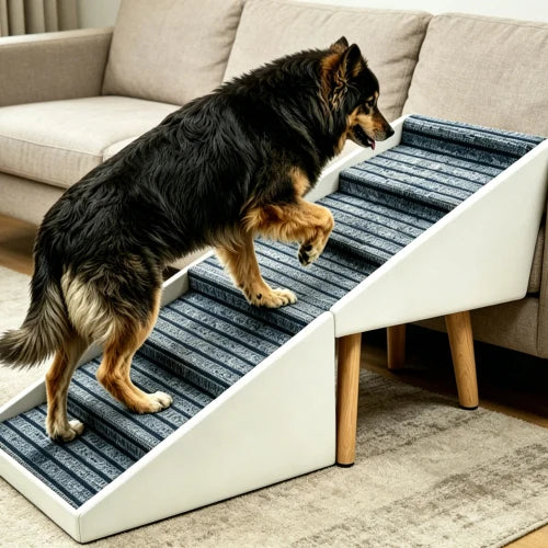 6 Step Dog Stairs Pet Ramp for Bed and Sofa Foldable Ottoman Non Slip Steps for Small Medium Large Dogs Indoor Furniture Access