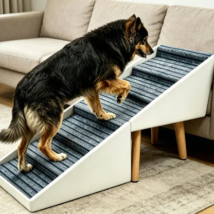 6 Step Dog Stairs Pet Ramp for Bed and Sofa Foldable Ottoman Non Slip Steps for Small Medium Large Dogs Indoor Furniture Access