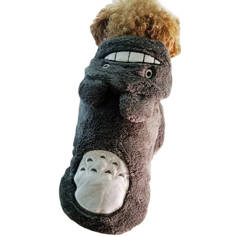 Gray Winter Dog Jacket Fur Warm For Small Large Dogs XS-7XL 20kg Pet Halloween Costume Dachshund Pugs Apparel