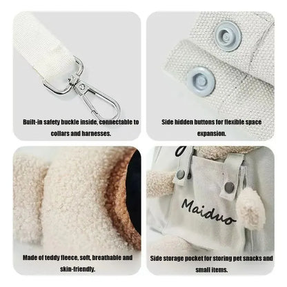 35cm Soft-Sided Portable Pet Handbag Lightweight Breathable Canvas Carrier Neck Hole Safety Buckle for Cats Dogs Pet Accessories