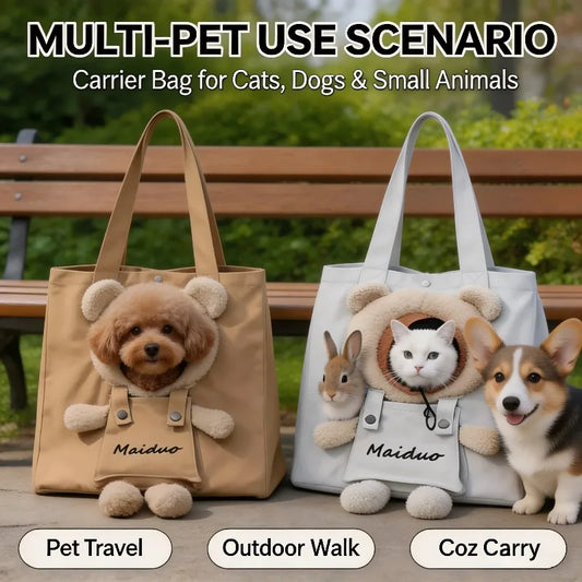 35cm Soft-Sided Portable Pet Handbag Lightweight Breathable Canvas Carrier Neck Hole Safety Buckle for Cats Dogs Pet Accessories
