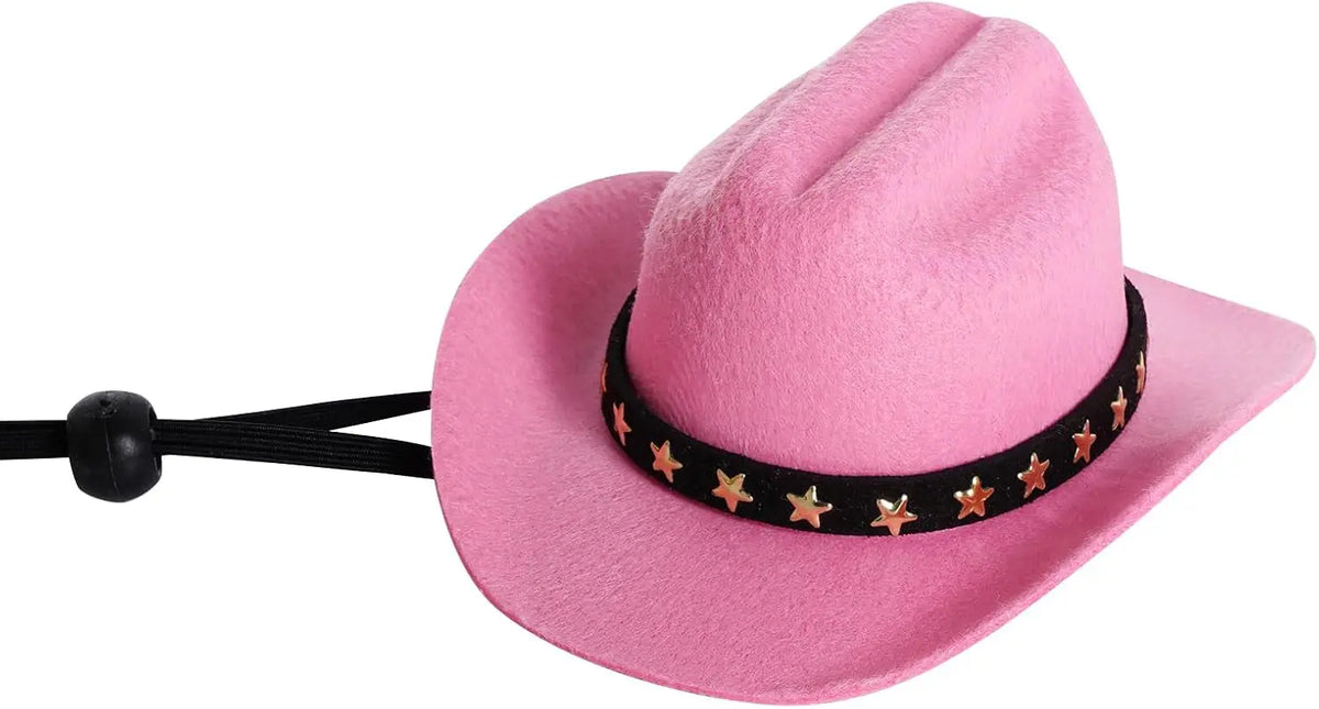 Halloween Costumes for Dogs Cat Pet Cowboy Costume Cowboy Hat with Bandana Set for Halloween, Christmas, Holiday, Party, Cosplay (Pink, Small)