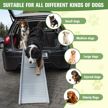 Folding Portable Dog Ramp Foldable Car Ramp for Dogs Non-Slip Rug Surface Pet Ramp Stairs for Medium & Large Dogs Get Into A Car