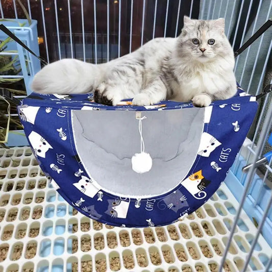 Pet Cage Hammock Cat Hammock Double Layer Cage Cat Window Perches Pet Cage Bed Soft Pet Bed Cat Swing Hammock Soft Plush Hung