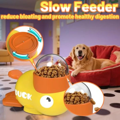 Interactive Dog Treat Dispenser Toy and Slow Feeder Dog Bowls - Duck-Shaped Puzzle Toy for Mental Stimulation, Adjustable Food