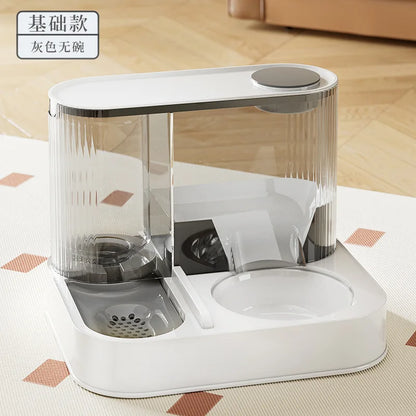 Two in One Automatic Pet Feeder and Water Dispenser with Dual Bowls for Cats and Small Dogs