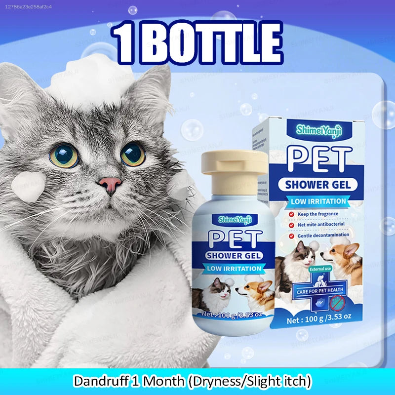 Long-Lasting Deodorizing Pet Shampoo — Deep-Cleansing Bath Wash for Cats and Dogs, Leaving Fur Smooth and Shiny