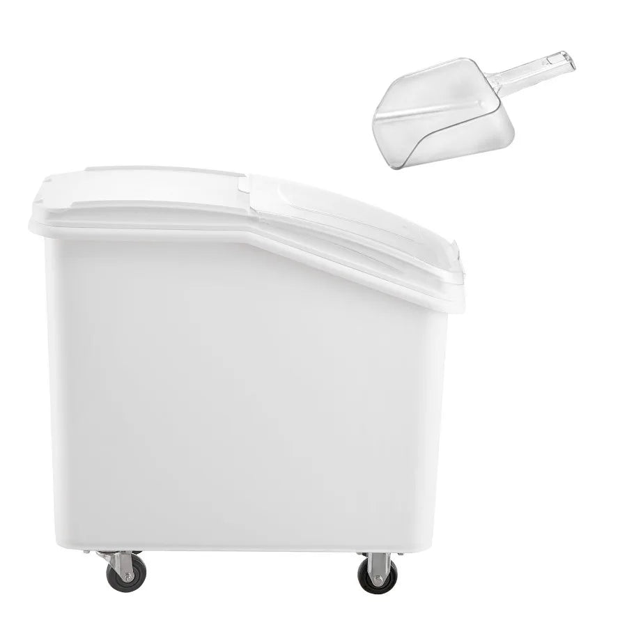 27Gallon/100L Large Rice Storage Container for Kitchen Ingredients Grain Cereal Flour Airtight Pet Food Dispenser Bin with Whee