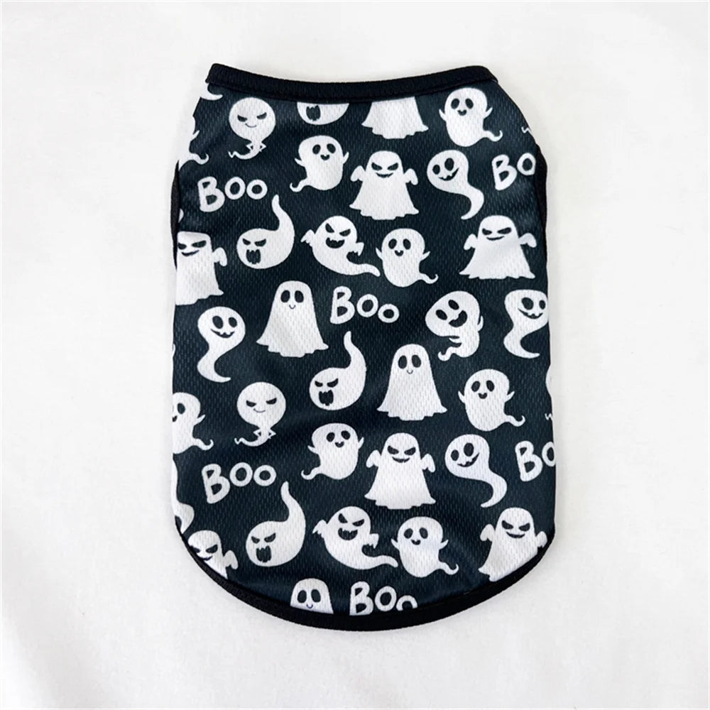 Halloween Puppy Cat Dog Vest Pumpkin Ghost Print Pet Clothes for Small Dogs Chiahuahua Pomeranian Vests mascotas Clothing Shirt