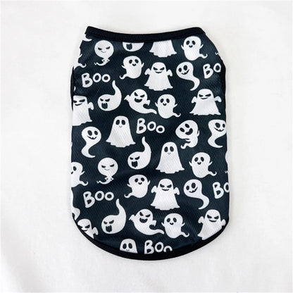 Halloween Puppy Cat Dog Vest Pumpkin Ghost Print Pet Clothes for Small Dogs Chiahuahua Pomeranian Vests mascotas Clothing Shirt