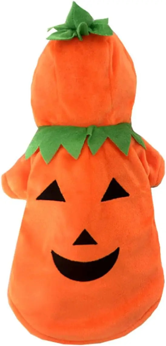 Dog Cat Halloween Pumpkin Costume,Pet Cosplay Costumes,Puppy Warm Outfits Fleece Hoodie Animal Autumn Winter Clothes (M Size) |   Fleece Hoodie Animal Autumn Winter Clothes (M Size)