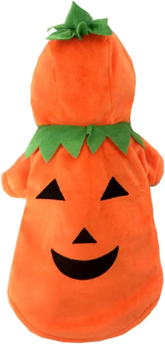 Dog Cat Halloween Pumpkin Costume,Pet Cosplay Costumes,Puppy Warm Outfits Fleece Hoodie Animal Autumn Winter Clothes (M Size) |   Fleece Hoodie Animal Autumn Winter Clothes (M Size)