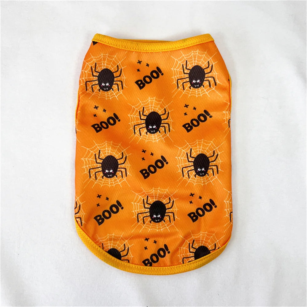 Halloween Puppy Cat Dog Vest Pumpkin Ghost Print Pet Clothes for Small Dogs Chiahuahua Pomeranian Vests mascotas Clothing Shirt