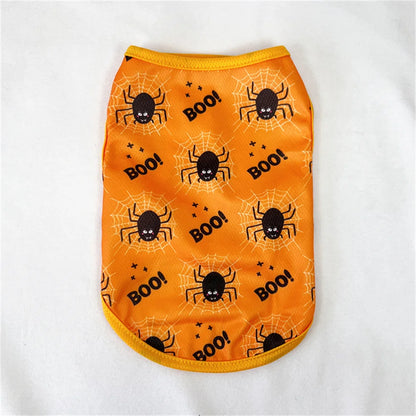 Halloween Puppy Cat Dog Vest Pumpkin Ghost Print Pet Clothes for Small Dogs Chiahuahua Pomeranian Vests mascotas Clothing Shirt