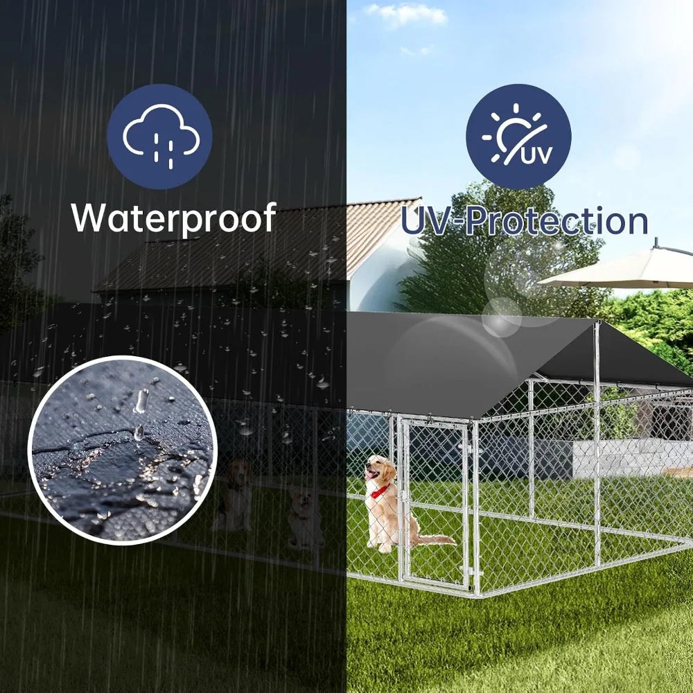 Outdoor Dog Enclosure: Heavy Duty Mesh Kennel House with Secure Lock