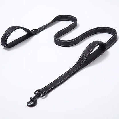 Double Handle Dog Leash, Double-Sided Reflective Night Safety, Heavy Duty For And Extra Large And Me