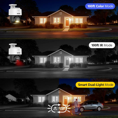 ANNKE 4K PoE PT Security Camera 2.8 mm Smart Dual Light Color Night Vision Auto-tracking ,Two-way voice ,8MP CCTV Camera ,ONVIF