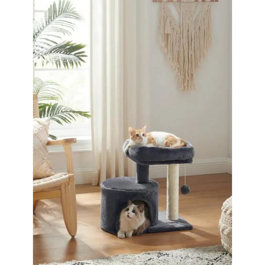 Cat Tree, Cat Tower With Sisal-Covered Scratching Post, Cat Condo With Padded Perch, For Small Spaces, Kittens