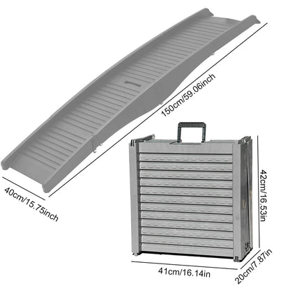 Folding Portable Dog Ramp Foldable Car Ramp for Dogs Non-Slip Rug Surface Pet Ramp Stairs for Medium & Large Dogs Get Into A Car