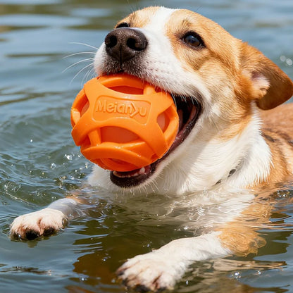 Floating Dog Chew Ball Indestructible Rubber Teeth Cleaning Molar Toy for Small-Medium Dogs Summer Pool Beach Water Play