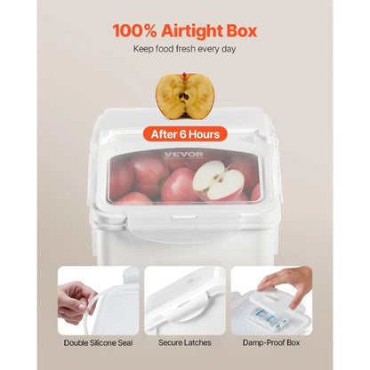 Rice Storage Container 3.5Gal/15Lx2 + 4.5Gal/20Lx2 Large Dog Food Dispenser Bin Kitchen Ingredient Grain Cereal Bin Pet Food Co