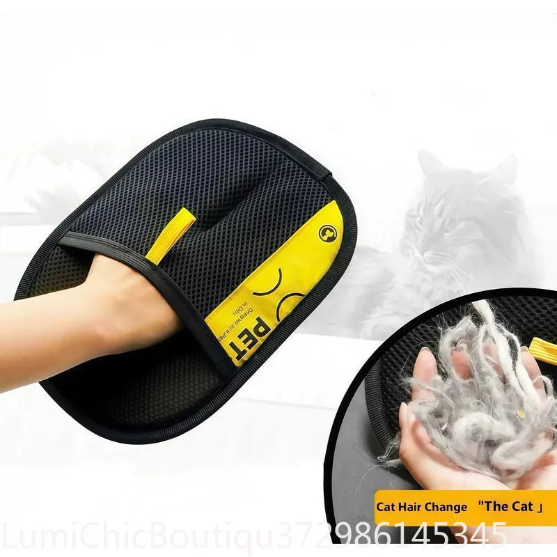 2‑in‑1 Electrostatic Pet Hair Remover Glove Reusable Washable Grooming Glove With Lint Roller Brush Safe Fur Removal For Cats Dogs