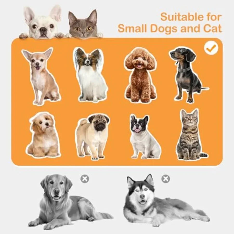 Non-slip dog ramp with extra-wide grey seat, metal frame, washable cushion, for high beds/couches/office; ideal for dachshunds,
