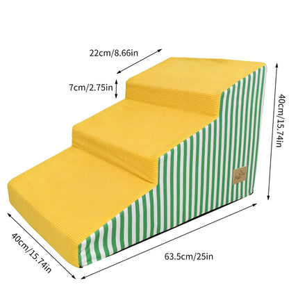 3/4/5 Dog Stairs for Bed Sofa Dog Steps High-Density Foam Dog Ramp Step Gentle Slope Washable Cover for Puppies & Senior Pets