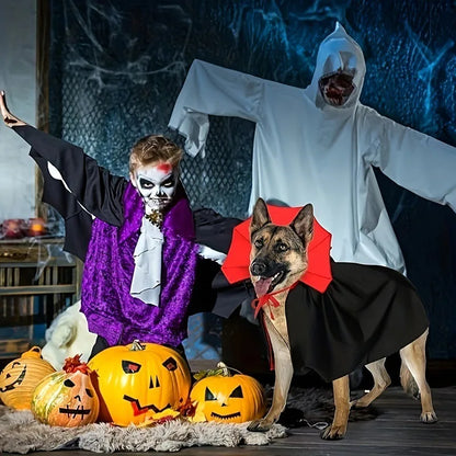 Halloween Pet Vampire Outfit Cape Decorative Gem Pendant Adjustable Velcro Closure Stiff Stand Collar for Halloween Cosplay Home Decor Pet Enthusiasts dog costumes for small dogs halloween dog
