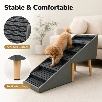 6 Step Dog Stairs Pet Ramp for Bed and Sofa Foldable Ottoman Non Slip Steps for Small Medium Large Dogs Indoor Furniture Access