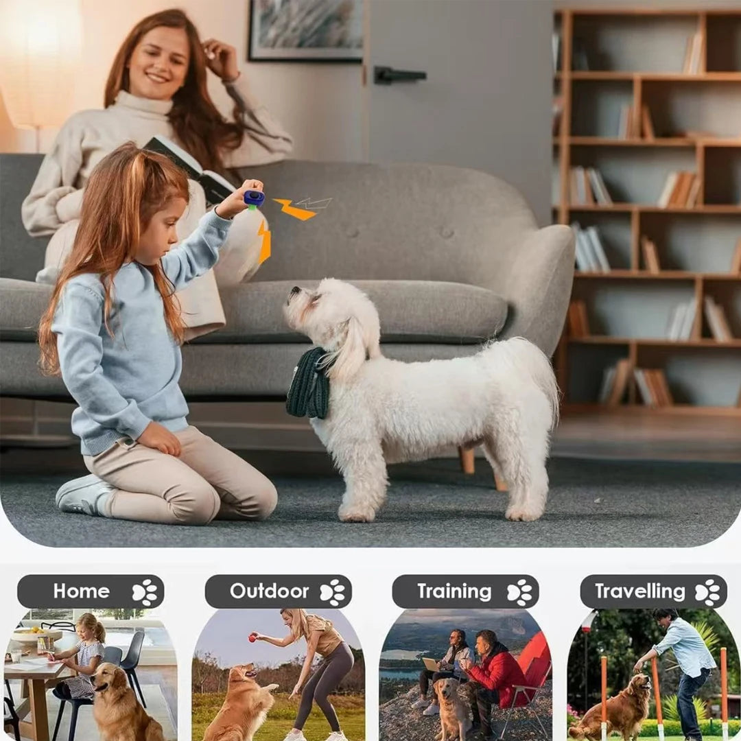 Professional Mini Finger Ring Dog Training Clicker Lightweight Interactive Sound Pet Trainer No Battery Needed