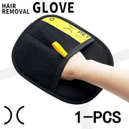 2‑in‑1 Electrostatic Pet Hair Remover Glove Reusable Washable Grooming Glove With Lint Roller Brush Safe Fur Removal For Cats Dogs
